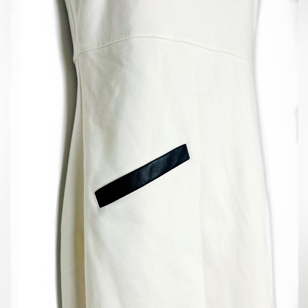 White Dress with Black Leather Trim *NWT - Picture 6 of 16